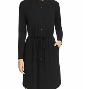 Eileen Fisher button front jersey knit dress